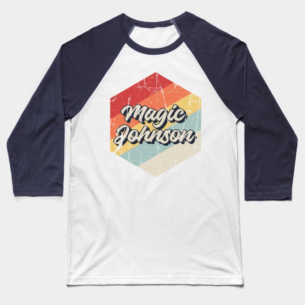 Magic Johnson Retro Baseball T-Shirt by Arestration